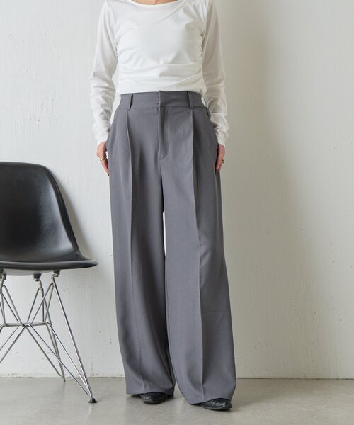 goocy(グーシー)の「【ウエスト調節可能】美シルエットスラックス(その他パンツ・レディース・ブラック/グレー/ブラウン・PM/MEDIUM/SMALL)」の2枚目の写真