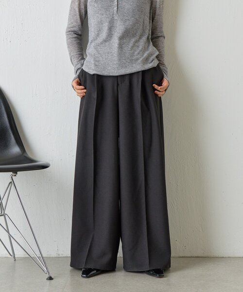 goocy(グーシー)の「【ウエスト調節可能】美シルエットスラックス(その他パンツ・レディース・ブラック/グレー/ブラウン・PM/MEDIUM/SMALL)」の1枚目の写真