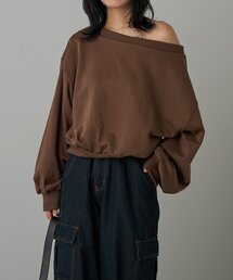 裏毛ワンショルプルオーバー