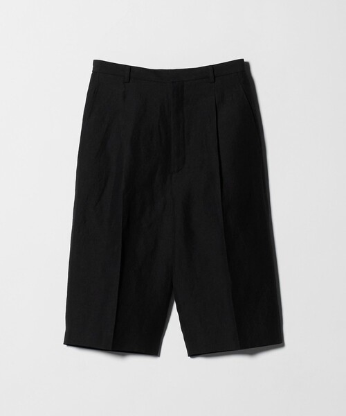 6（ロク）の「＜6(ROKU)＞麻ブレンド ハーフパンツ（その他パンツ・レディース・ベージュ/ブラック・38/36）」の2枚目の写真