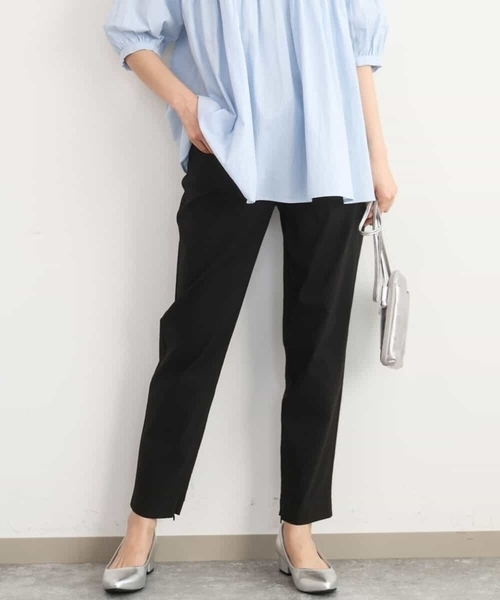 MK MICHEL KLEIN（エムケーミッシェルクラン）の「[洗える]ハイストレッチ細身シルエットパンツ（スラックス・レディース・ネイビー/ブラック・38）」の2枚目の写真
