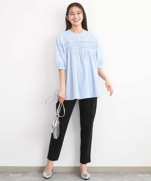 MK MICHEL KLEIN（エムケーミッシェルクラン）の「[洗える]ハイストレッチ細身シルエットパンツ（スラックス・レディース・ネイビー/ブラック・38）」の7枚目の写真