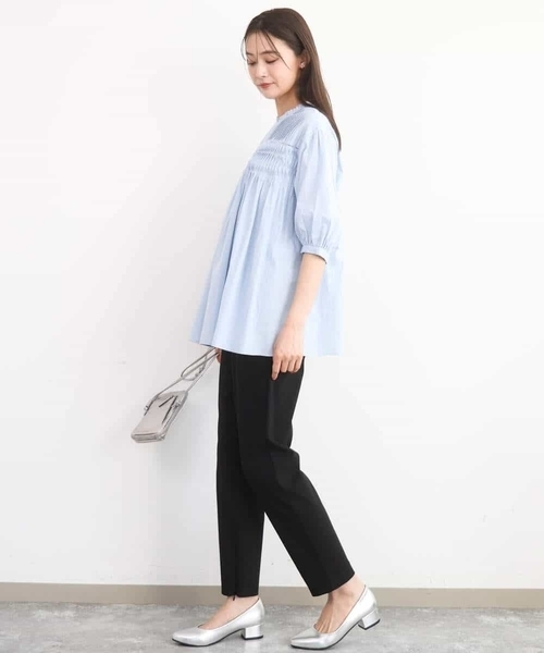 MK MICHEL KLEIN（エムケーミッシェルクラン）の「[洗える]ハイストレッチ細身シルエットパンツ（スラックス・レディース・ネイビー/ブラック・38）」の8枚目の写真