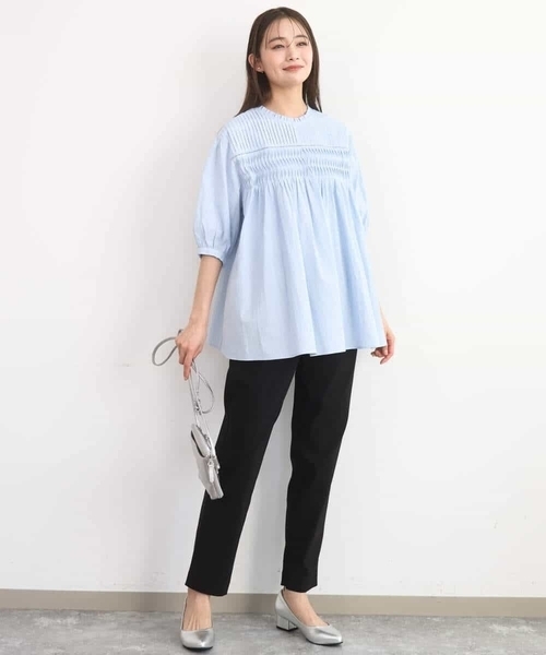 MK MICHEL KLEIN（エムケーミッシェルクラン）の「[洗える]ハイストレッチ細身シルエットパンツ（スラックス・レディース・ネイビー/ブラック・38）」の9枚目の写真