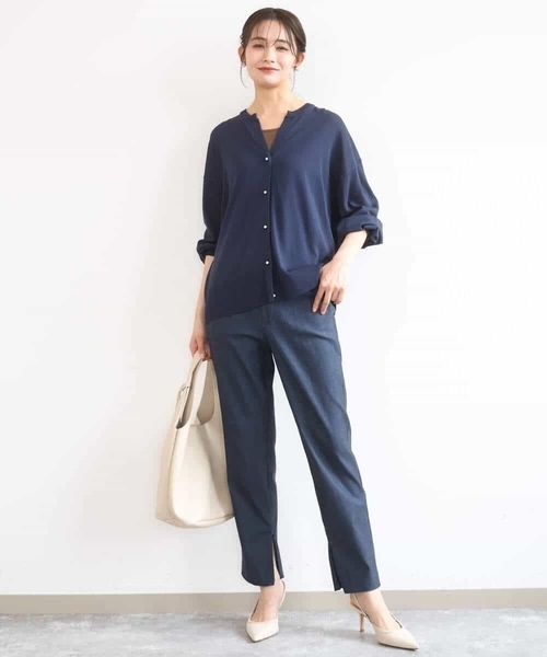 MK MICHEL KLEIN（エムケーミッシェルクラン）の「[洗える]ハイストレッチ細身シルエットパンツ（スラックス・レディース・ネイビー/ブラック・38）」の11枚目の写真