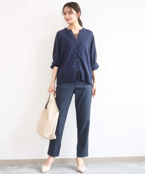 MK MICHEL KLEIN（エムケーミッシェルクラン）の「[洗える]ハイストレッチ細身シルエットパンツ（スラックス・レディース・ネイビー/ブラック・38）」の12枚目の写真