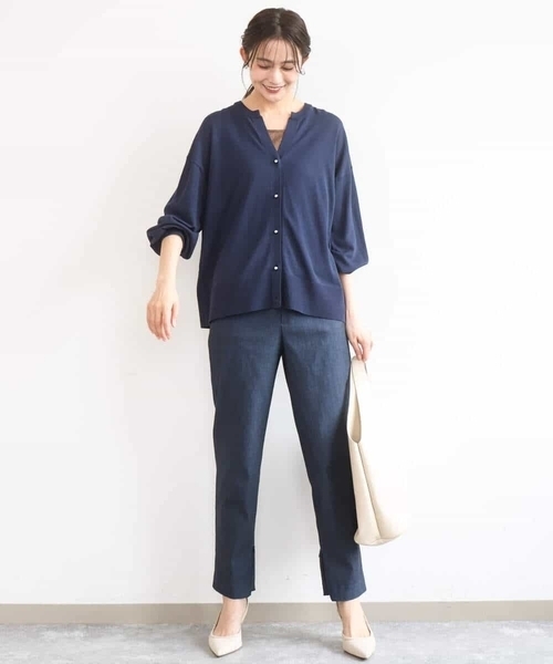 MK MICHEL KLEIN（エムケーミッシェルクラン）の「[洗える]ハイストレッチ細身シルエットパンツ（スラックス・レディース・ネイビー/ブラック・38）」の13枚目の写真