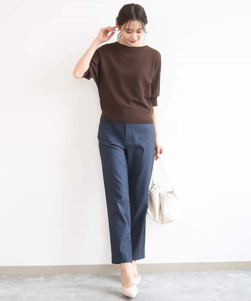 MK MICHEL KLEIN（エムケーミッシェルクラン）の「[洗える]ハイストレッチ細身シルエットパンツ（スラックス・レディース・ネイビー/ブラック・38）」の14枚目の写真