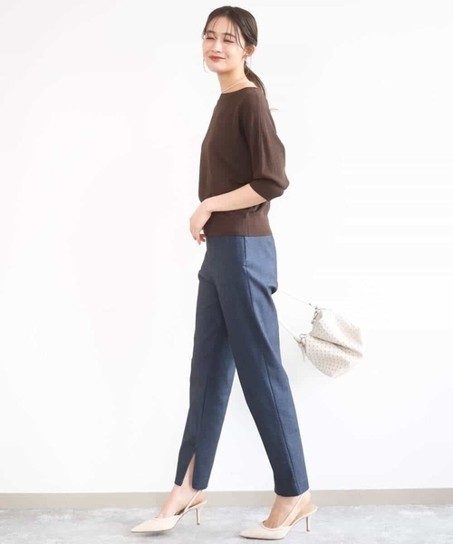 MK MICHEL KLEIN（エムケーミッシェルクラン）の「[洗える]ハイストレッチ細身シルエットパンツ（スラックス・レディース・ネイビー/ブラック・38）」の15枚目の写真