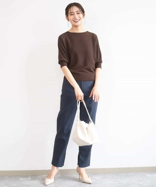 MK MICHEL KLEIN（エムケーミッシェルクラン）の「[洗える]ハイストレッチ細身シルエットパンツ（スラックス・レディース・ネイビー/ブラック・38）」の16枚目の写真