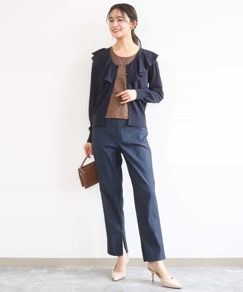 MK MICHEL KLEIN（エムケーミッシェルクラン）の「[洗える]ハイストレッチ細身シルエットパンツ（スラックス・レディース・ネイビー/ブラック・38）」の18枚目の写真