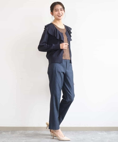 MK MICHEL KLEIN（エムケーミッシェルクラン）の「[洗える]ハイストレッチ細身シルエットパンツ（スラックス・レディース・ネイビー/ブラック・38）」の19枚目の写真