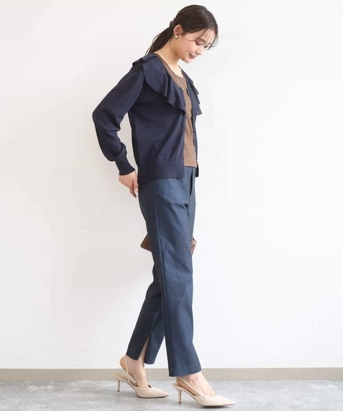 MK MICHEL KLEIN（エムケーミッシェルクラン）の「[洗える]ハイストレッチ細身シルエットパンツ（スラックス・レディース・ネイビー/ブラック・38）」の20枚目の写真