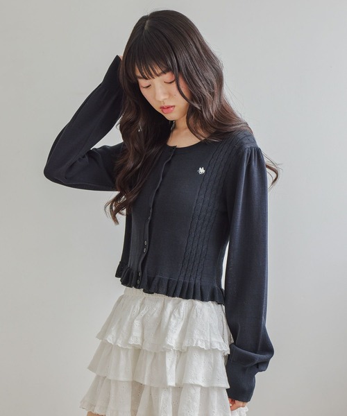 POLO BCS(ポロ ビーシーエス)の「【POLO BCS(ポロ・ビーシーエス)】ケーブルフリルカーディガン 666080(カーディガン/ボレロ・レディース・ネイビー/グレー/アイボリー・FREE)」の14枚目の写真