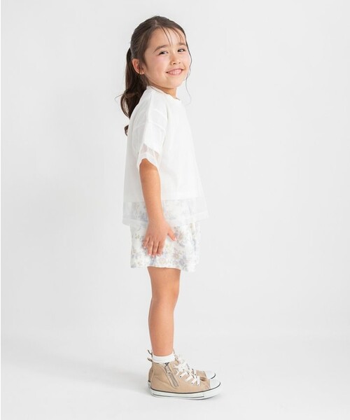 BRANSHES(ブランシェス)の「チュールドッキング半袖Tシャツ(Tシャツ/カットソー・キッズ・ブラック/アイボリー・140/150/110/100/120/130)」の5枚目の写真