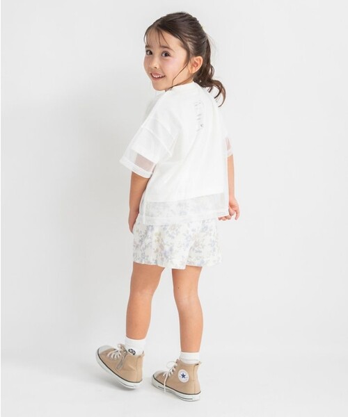 BRANSHES(ブランシェス)の「チュールドッキング半袖Tシャツ(Tシャツ/カットソー・キッズ・ブラック/アイボリー・140/150/110/100/120/130)」の6枚目の写真