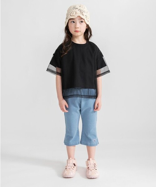 BRANSHES(ブランシェス)の「チュールドッキング半袖Tシャツ(Tシャツ/カットソー・キッズ・ブラック/アイボリー・140/150/110/100/120/130)」の14枚目の写真