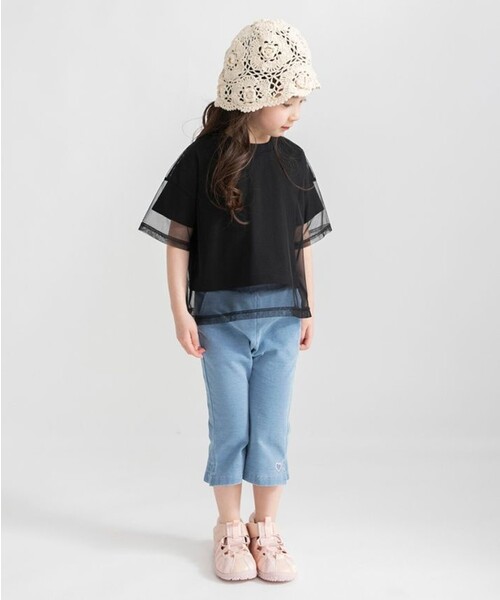 BRANSHES(ブランシェス)の「チュールドッキング半袖Tシャツ(Tシャツ/カットソー・キッズ・ブラック/アイボリー・140/150/110/100/120/130)」の15枚目の写真