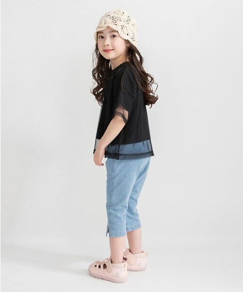 BRANSHES(ブランシェス)の「チュールドッキング半袖Tシャツ(Tシャツ/カットソー・キッズ・ブラック/アイボリー・140/150/110/100/120/130)」の16枚目の写真