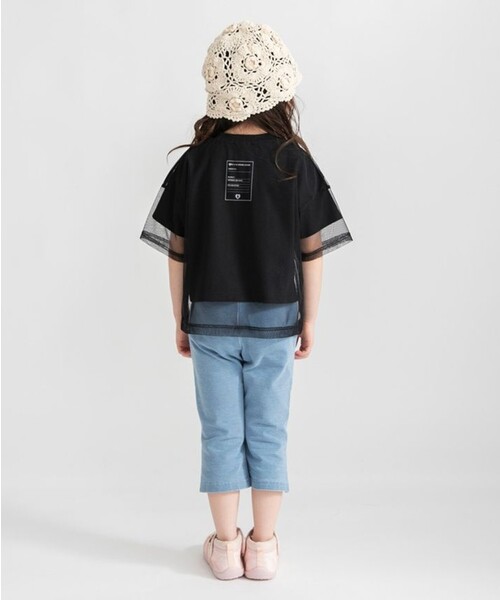 BRANSHES(ブランシェス)の「チュールドッキング半袖Tシャツ(Tシャツ/カットソー・キッズ・ブラック/アイボリー・140/150/110/100/120/130)」の17枚目の写真