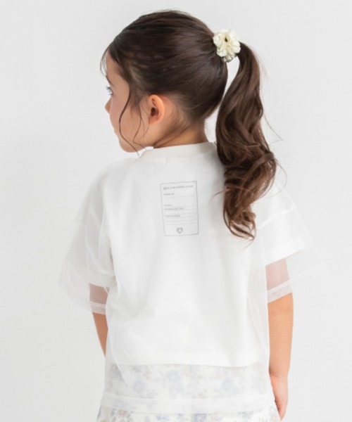 BRANSHES(ブランシェス)の「チュールドッキング半袖Tシャツ(Tシャツ/カットソー・キッズ・ブラック/アイボリー・140/150/110/100/120/130)」の2枚目の写真
