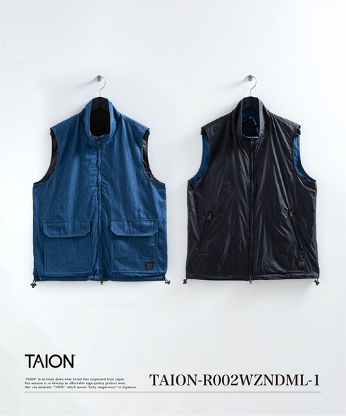 TAION（タイオン）の「【TAION(タイオン)】〈ユニセックス〉ノンダウン ミリタリー リバーシブル ハイネック ベスト（ベスト・メンズ・ダークオリーブ/ブラック/ダークグリーン系・2XL/XL/L/M/S/XS）」の22枚目の写真