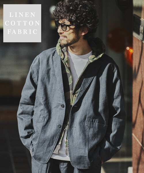 FREAK'S STORE（フリークスストア）の「LINEN COTTON JACKET/リネンコットン テーラードジャケット【セットアップ対応】（テーラードジャケット・メンズ・ブラウン/チャコールグレー/ホワイト/ブラック・LARGE/MEDIUM）」の4枚目の写真