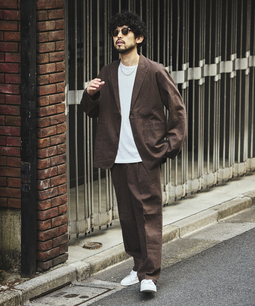 FREAK'S STORE（フリークスストア）の「LINEN COTTON JACKET/リネンコットン テーラードジャケット【セットアップ対応】（テーラードジャケット・メンズ・ブラウン/チャコールグレー/ホワイト/ブラック・LARGE/MEDIUM）」の6枚目の写真