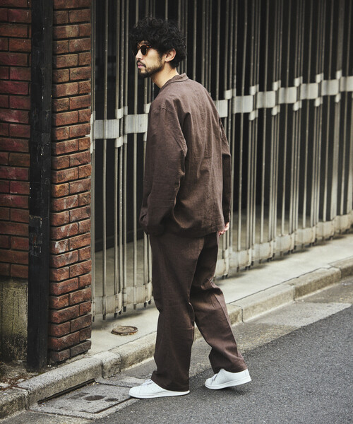 FREAK'S STORE（フリークスストア）の「LINEN COTTON JACKET/リネンコットン テーラードジャケット【セットアップ対応】（テーラードジャケット・メンズ・ブラウン/チャコールグレー/ホワイト/ブラック・LARGE/MEDIUM）」の7枚目の写真