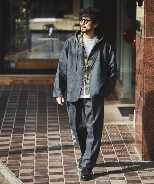 FREAK'S STORE（フリークスストア）の「LINEN COTTON JACKET/リネンコットン テーラードジャケット【セットアップ対応】（テーラードジャケット・メンズ・ブラウン/チャコールグレー/ホワイト/ブラック・LARGE/MEDIUM）」の14枚目の写真