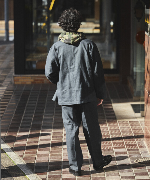 FREAK'S STORE（フリークスストア）の「LINEN COTTON JACKET/リネンコットン テーラードジャケット【セットアップ対応】（テーラードジャケット・メンズ・ブラウン/チャコールグレー/ホワイト/ブラック・LARGE/MEDIUM）」の15枚目の写真