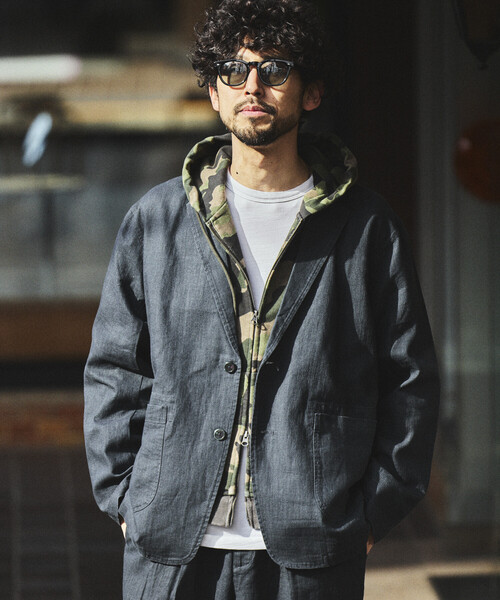 FREAK'S STORE（フリークスストア）の「LINEN COTTON JACKET/リネンコットン テーラードジャケット【セットアップ対応】（テーラードジャケット・メンズ・ブラウン/チャコールグレー/ホワイト/ブラック・LARGE/MEDIUM）」の16枚目の写真