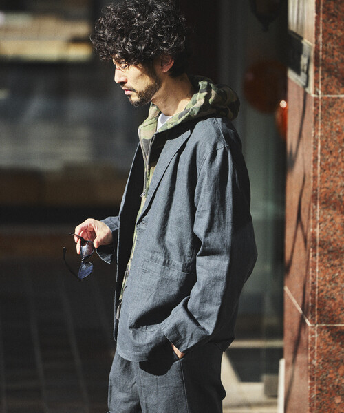 FREAK'S STORE（フリークスストア）の「LINEN COTTON JACKET/リネンコットン テーラードジャケット【セットアップ対応】（テーラードジャケット・メンズ・ブラウン/チャコールグレー/ホワイト/ブラック・LARGE/MEDIUM）」の17枚目の写真