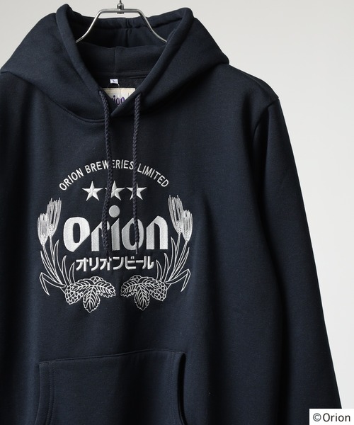 FUNALIVE(ファンアライブ)の「orion オリオン ビール 裏起毛パーカー(パーカー・メンズ・ネイビー/杢グレー/ブラック/ホワイト・M/L/LL)」の1枚目の写真