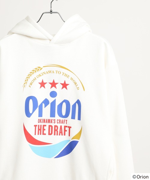 FUNALIVE(ファンアライブ)の「orion オリオン ビール 裏起毛パーカー(パーカー・メンズ・ネイビー/杢グレー/ブラック/ホワイト・M/L/LL)」の2枚目の写真