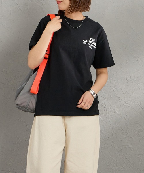 The Endless Summer（エンドレスサマー）の「[The Endless Summer/エンドレスサマー] 別注 バックロゴプリントTシャツ（Tシャツ/カットソー・レディース・ホワイト/ピンク/ブラック・S/M/L/XL）」の17枚目の写真