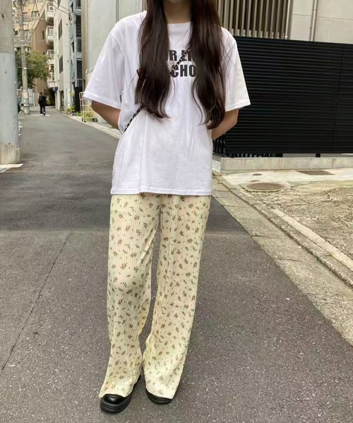 mebole（メボレ）の「フラワープリーツパンツ（その他パンツ・レディース・アイボリー/ブラック・FREE）」の7枚目の写真