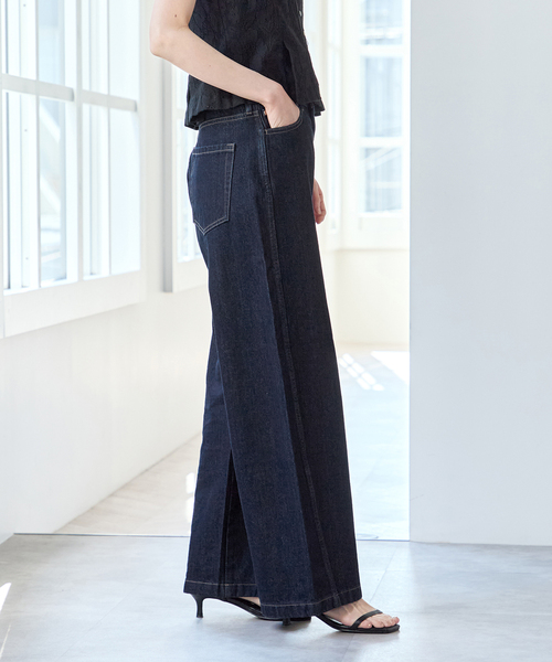 U by SPICK&SPAN(ユーバイスピックアンドスパン)の「バレルレッグバギーデニム(デニムパンツ・レディース・ネイビー/ブルー・36/38)」の8枚目の写真