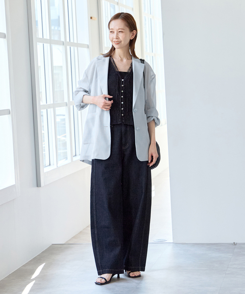 U by SPICK&SPAN(ユーバイスピックアンドスパン)の「バレルレッグバギーデニム(デニムパンツ・レディース・ネイビー/ブルー・36/38)」の14枚目の写真