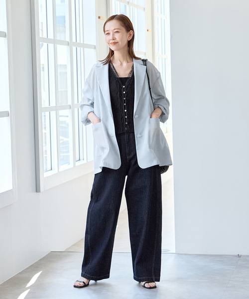 U by SPICK&SPAN(ユーバイスピックアンドスパン)の「バレルレッグバギーデニム(デニムパンツ・レディース・ネイビー/ブルー・36/38)」の15枚目の写真