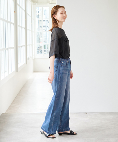 U by SPICK&SPAN(ユーバイスピックアンドスパン)の「バレルレッグバギーデニム(デニムパンツ・レディース・ネイビー/ブルー・36/38)」の20枚目の写真