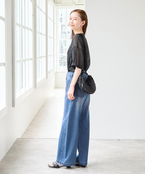 U by SPICK&SPAN(ユーバイスピックアンドスパン)の「バレルレッグバギーデニム(デニムパンツ・レディース・ネイビー/ブルー・36/38)」の22枚目の写真