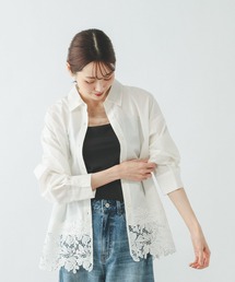 GLOBAL WORK | 切り替えレースシャツ/637916(シャツ/ブラウス)