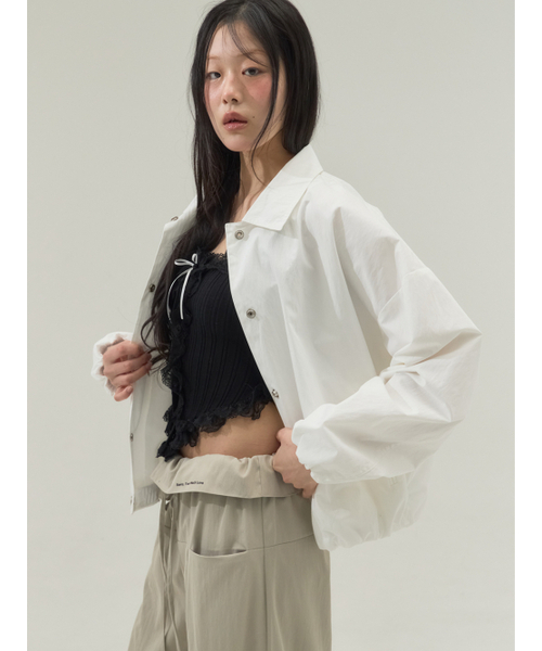 Sorry,Too Much Love（ソーリートゥーマッチラブ）の「Soft Air Short Coach Jacket_Ivory（ナイロンジャケット・レディース・その他・FREE）」の2枚目の写真