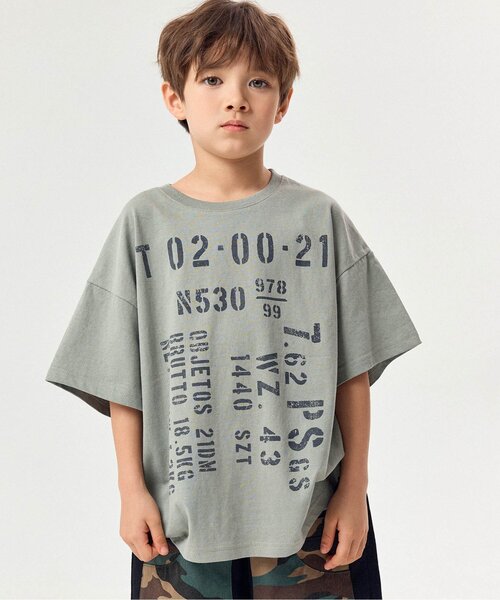 BREEZE（ブリーズ）の「【WEB限定】KUDOZ.B ステンシルプリント風半袖Tシャツ（Tシャツ/カットソー・キッズ・ブルー/グレー・90/100/110/120/130/140/150/160）」の2枚目の写真