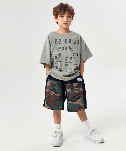 BREEZE（ブリーズ）の「【WEB限定】KUDOZ.B ステンシルプリント風半袖Tシャツ（Tシャツ/カットソー・キッズ・ブルー/グレー・90/100/110/120/130/140/150/160）」の11枚目の写真