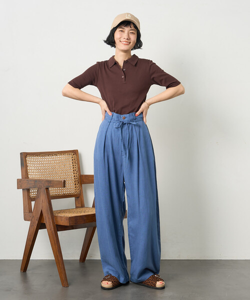 FREAK'S STORE(フリークスストア)の「RED KAP × FREAK'S STORE/レッドキャップ リネンレーヨン 紐付き イージーパンツ<セットアップ対応>(その他パンツ・レディース・ナチュラル/ブルー/オリーブ/ブラック・SMALL/MEDIUM)」の16枚目の写真