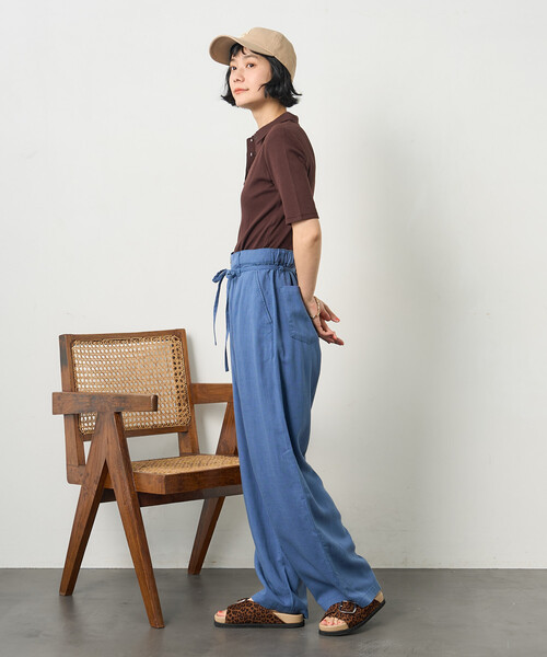 FREAK'S STORE(フリークスストア)の「RED KAP × FREAK'S STORE/レッドキャップ リネンレーヨン 紐付き イージーパンツ<セットアップ対応>(その他パンツ・レディース・ナチュラル/ブルー/オリーブ/ブラック・SMALL/MEDIUM)」の18枚目の写真
