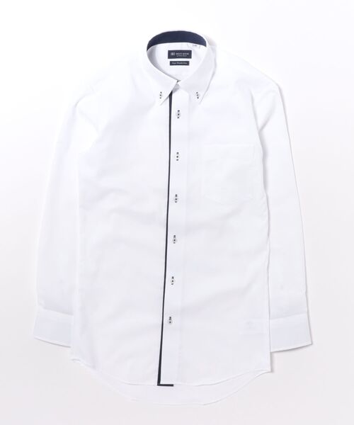 TOKYO SHIRTS(トウキョウシャツ)の「【超形態安定】【吸水速乾】 形態安定ノンアイロン ボタンダウン 長袖ビジネスワイシャツ(ビジネスシャツ・メンズ・ホワイト・首回り43cm-裄丈82cm/首回り42cm-裄丈86cm/首回り42cm-裄丈82cm/首回り41cm-裄丈86cm/首回り41cm-裄丈82cm/首回り39cm-裄丈84cm/首回り39cm-裄丈80cm/首回り43cm-裄丈86cm/首回り37cm-裄丈84cm/首回り37cm-裄丈80cm)」の6枚目の写真