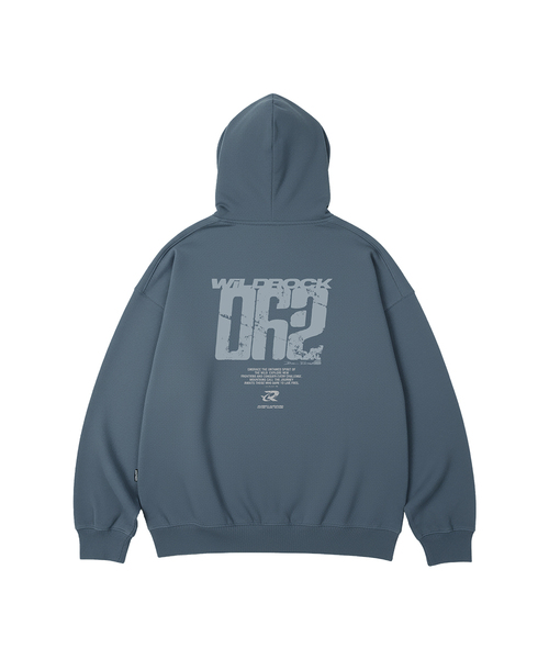 WILDROCK（ワイルドロック）の「WILD 062 オーバーサイズ フードパーカー_5 COL（パーカー・メンズ・ブラック/チャコール/アイボリー/ダークグレー/ブルー・SMALL/MEDIUM/LARGE）」の5枚目の写真